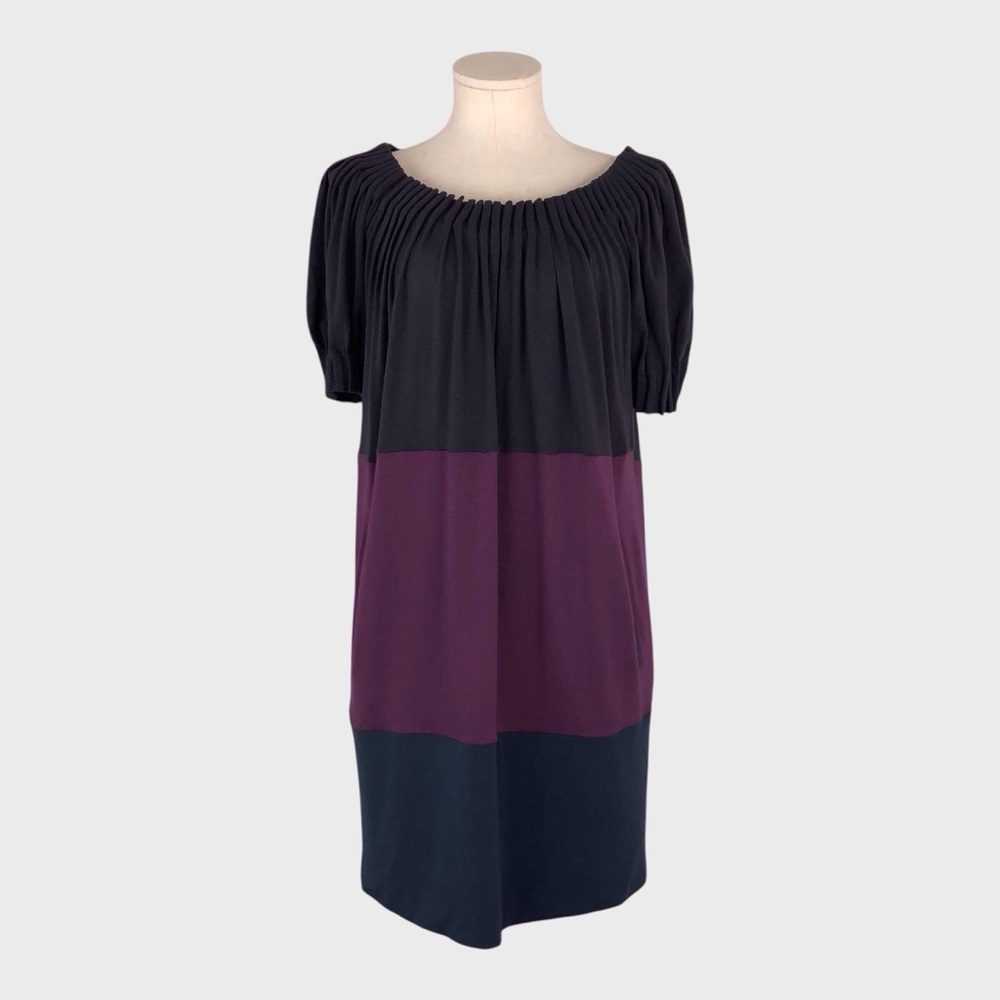 BCBGMaxAzria Color Block‎ Pleated Tunic Dress